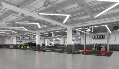 现代汽修店3D模型下载